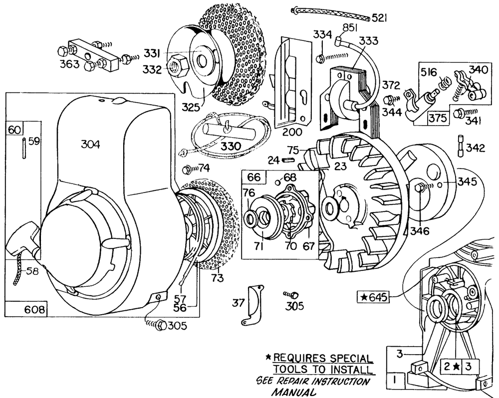 Blower Hsgs,rewind,elect Diagram and Parts List for 111202-0156-XX  Briggs and Stratton Engine